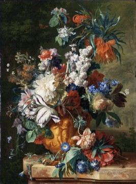 Ramo de flores en una urna2 Jan van Huysum Pinturas al óleo